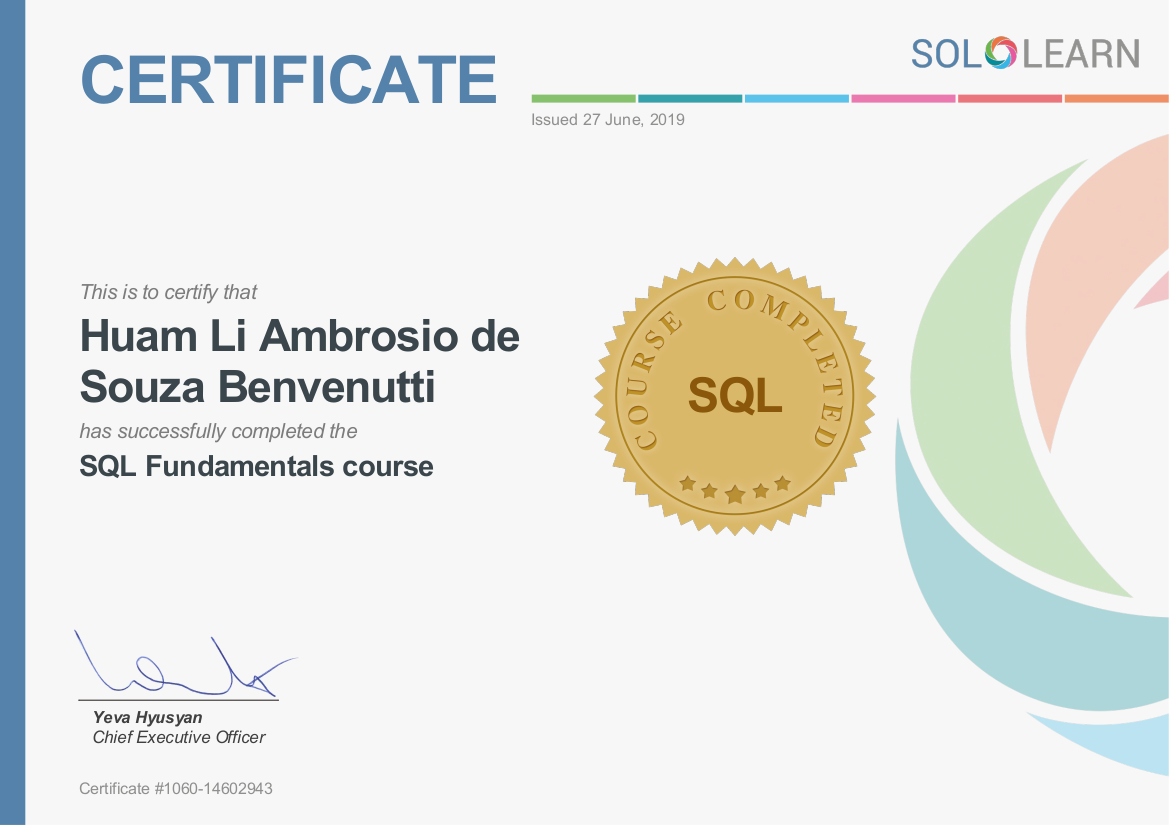 Certificado: SQL Fundamentals course